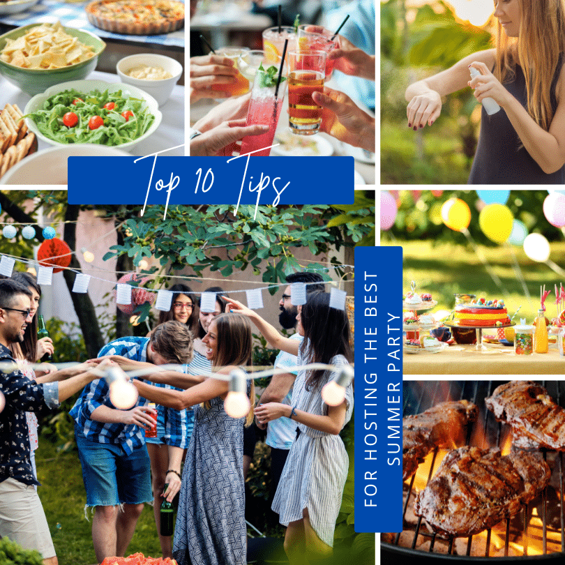 10 Tips for Hosting The Best Summer Party, featuring people celebrating outdoors