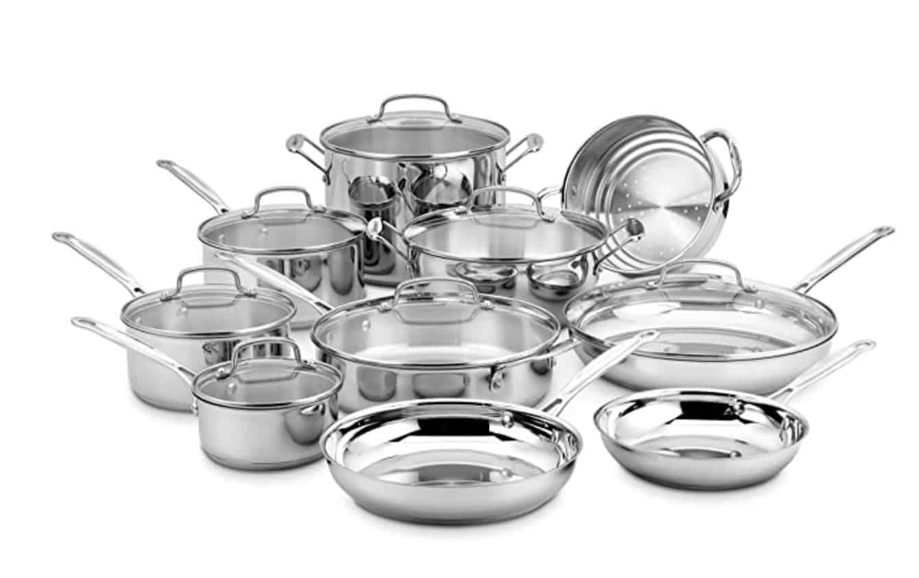 multi piece stainless steel cookware set