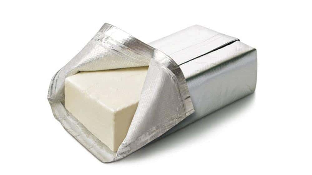 a block of cream cheese