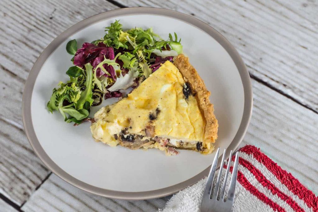 basic quiche and salad prepared by one of our casual event chefs