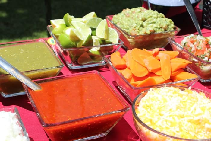 street taco catering salsa bar toppings